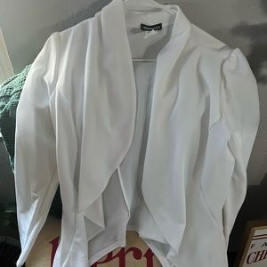 White lightweight flutter blazer